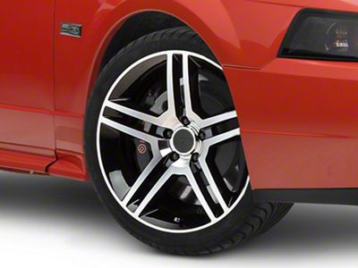 2010 GT500 Style Gloss Black Machined Wheel; 19x8.5; 30mm Offset (99-04 Mustang)
