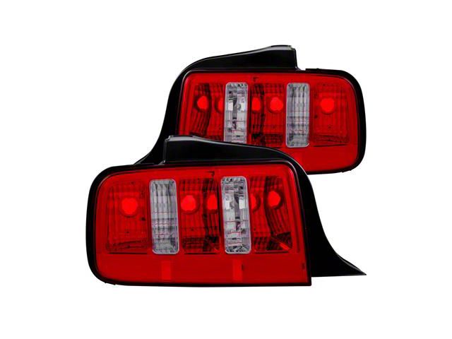 2010 Style Tail Lights; Chrome Housing; Red Lens (05-09 Mustang)