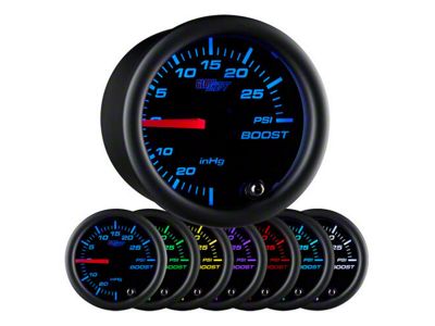 30 PSI Boost/Vacuum Gauge; Black 7 Color (Universal; Some Adaptation May Be Required)