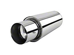 310 Style Spiral Flow Muffler with Silencer; 2.50-Inch Inlet/4-Inch Outlet (Universal; Some Adaptation May Be Required)
