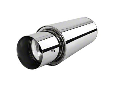 310 Style Spiral Flow Muffler with Silencer; 3-Inch Inlet/4-Inch Outlet (Universal; Some Adaptation May Be Required)