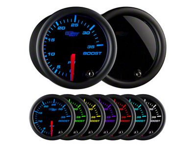 35 PSI Boost Gauge; Tinted 7 Color (Universal; Some Adaptation May Be Required)
