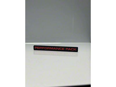 3D Printed Interior Dash Plate with Performance Pack Text; Black with Red Text (2024 Mustang)