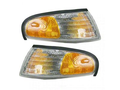 4-Piece Headlights; Chrome Housing; Clear Lens (94-98 Mustang)