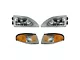 4-Piece Headlights; Chrome Housing; Clear Lens (94-98 Mustang)