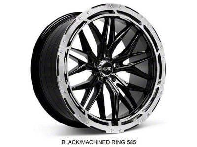 585 Black with Machined Ring Wheel; 20x8.5; 35mm Offset (24-25 Mustang GT, EcoBoost)
