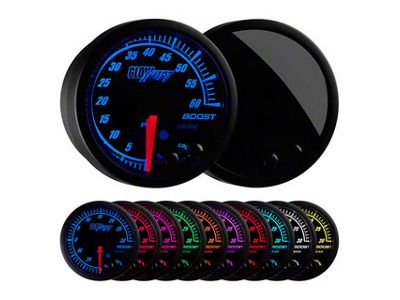 60 PSI Boost Gauge; Elite 10 Color (Universal; Some Adaptation May Be Required)