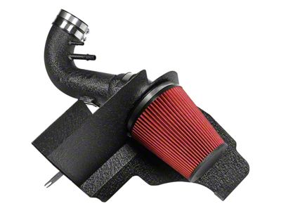 Air Intake Kit; Heat Shield; Aluminum Piping; Wrinkle Finish; Black (11-14 Mustang GT)