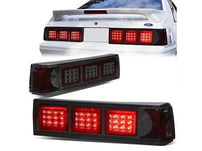 Altezza Style LED Tail Lights; Chrome Housing; Smoked Lens (87-93 Mustang)