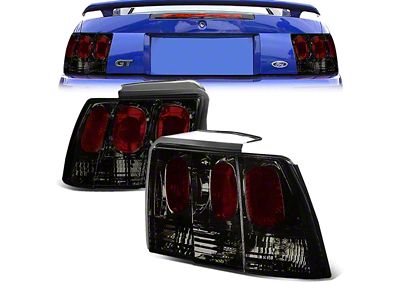 Altezza Style Tail Lights; Chrome Housing; Smoked Lens (99-04 Mustang, Excluding 99-01 Cobra)