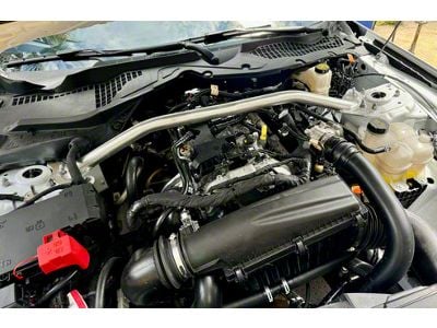 Aluminum Front Strut Tower Brace; Bare (24-25 Mustang)