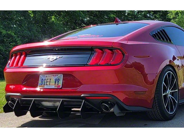 Mustang Aluminum Rear Diffuser; Matte Black (18-23 Mustang EcoBoost w/o ...
