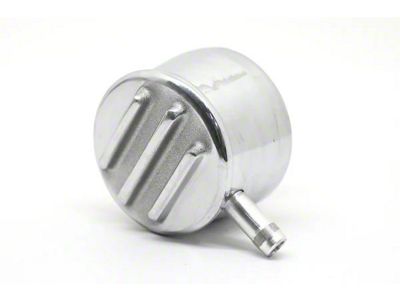 Aluminum Round Finned Valve Cover Breather with PCV Valve; 1-1/4-Inch; Polished (Universal; Some Adaptation May Be Required)