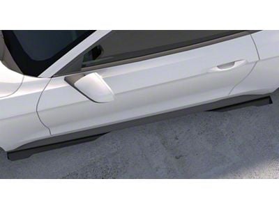 Aluminum Side Skirts; Front Only; Matte Black (15-23 Mustang GT, EcoBoost, V6)