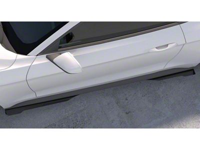 Aluminum Side Skirts; Rear Only; Matte Black (15-23 Mustang GT, EcoBoost, V6)