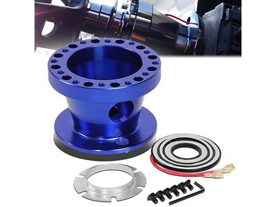 Aluminum Steering Wheel Hub Adapter; Blue (84-04 Mustang)