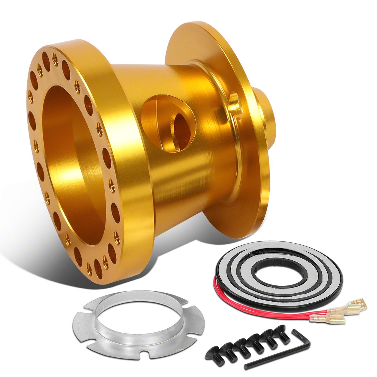 Mustang Aluminum Steering Wheel Hub Adapter; Gold (8404 Mustang
