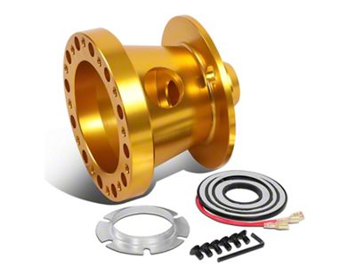 Aluminum Steering Wheel Hub Adapter; Gold (84-04 Mustang)