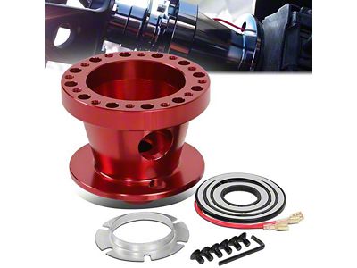 Aluminum Steering Wheel Hub Adapter; Red (84-04 Mustang)