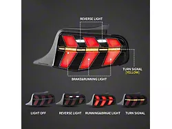 Amber Sequential LED Tail Lights; Black Housing; Smoked Lens (10-12 Mustang)