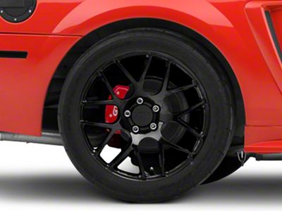 AMR Gloss Black Wheel; Rear Only; 18x10; 24mm Offset (99-04 Mustang)