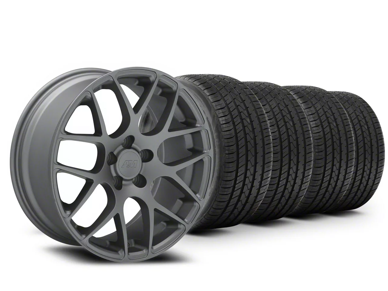 Mustang 19x8.5 AMR Wheel & Sumitomo High Performance HTR Z5