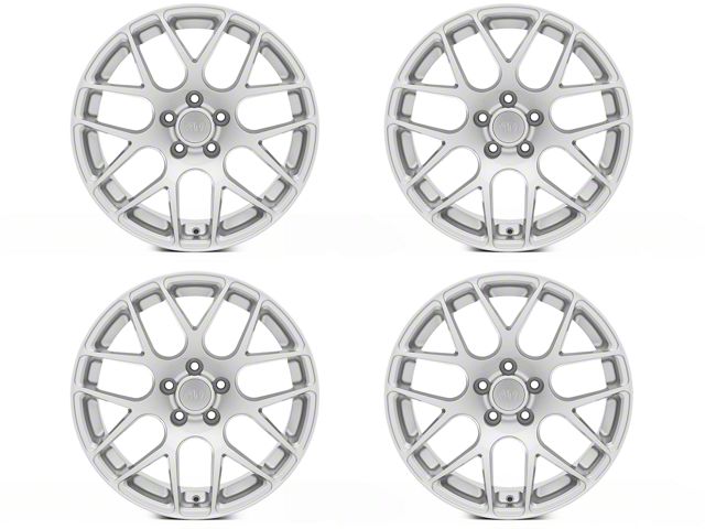 AMR Silver 4-Wheel Kit; 18x9 (10-14 Mustang, Excluding 13-14 GT500)
