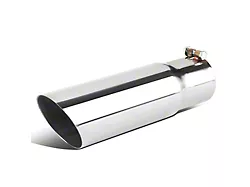Angled Cut Round Exhaust Tip; 3.50-Inch; Polished (Fits 3-Inch Tailpipe)