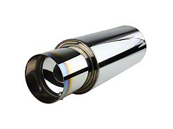 Apex N1 Style Muffler with Burnt Blue Tip; 2.50-Inch Inlet/4-Inch Outlet (Universal; Some Adaptation May Be Required)