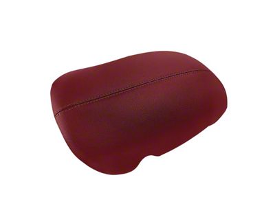 Premium Artificial Leather Center Console Lid Armrest Cover; All Red with Red Stithcing (15-23 Mustang)