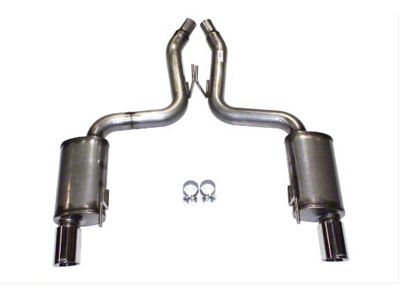 JBA Axle-Back Exhaust with Polished Tips; 409 Stainless Steel (15-23 Mustang EcoBoost w/o Active Exhaust)