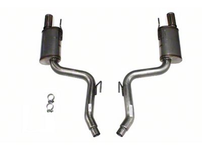 JBA Axle-Back Exhaust with Polished Tips; 409 Stainless Steel (15-23 Mustang EcoBoost w/o Active Exhaust)