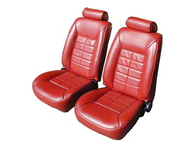 Base Front Bucket and Rear Bench Seat Upholstery Kit; Encore Velour Cloth and Vinyl Trim (83-86 Mustang Convertible)