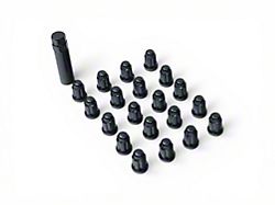 Black 6-Spline Lug Nut Kit for Aftermarket Wheels; 14mm x 1.5; Set of 20 (15-26 Mustang)