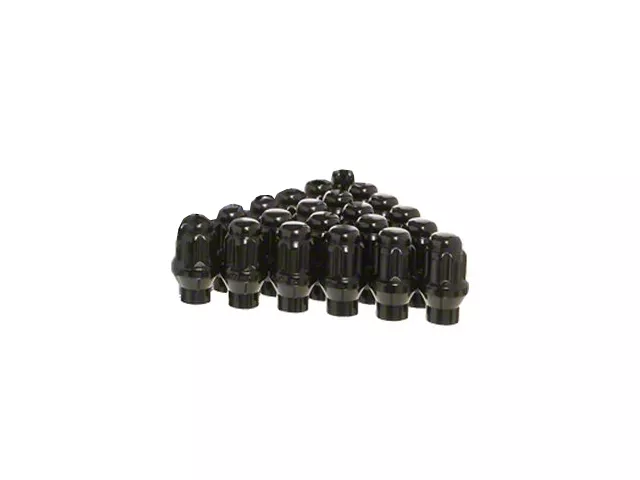 Black Acorn Lug Nut Kit; 1/2-Inch x 20; Set of 20 (79-14 Mustang)