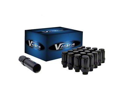 Black Acorn Spline ET Lug Nuts; M14x1.5; Set of 24 (15-25 Mustang)