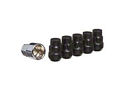 Black Acorn Wheel Locks; 1/2-Inch x 20-Inch; Set of 5 (94-14 Mustang)