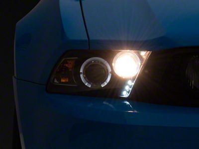 Projector Headlights; Jet Black Housing; Clear Lens (10-12 Mustang w/ Factory Halogen Headlights)