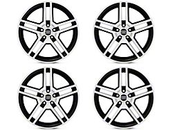 2010 GT500 Style Gloss Black Machined 4-Wheel Kit; 18x9; 30mm Offset (10-14 Mustang, Excluding 13-14 GT500)