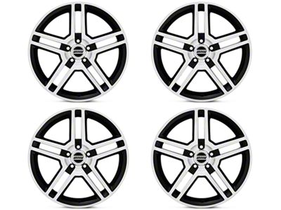 2010 GT500 Style Gloss Black Machined 4-Wheel Kit; 18x9; 30mm Offset (10-14 Mustang, Excluding 13-14 GT500)