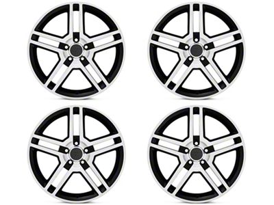 2010 GT500 Style Gloss Black Machined 4-Wheel Kit; 19x8.5; 30mm Offset (10-14 Mustang)