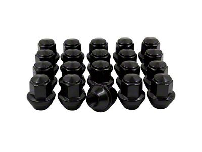 Black OEM Style Lug Nuts; 13/16-Inch; Set of 20 (15-25 Mustang)