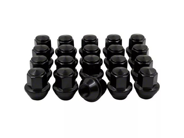 Black OEM Style Lug Nuts; 13/16-Inch; Set of 20 (15-24 Mustang)