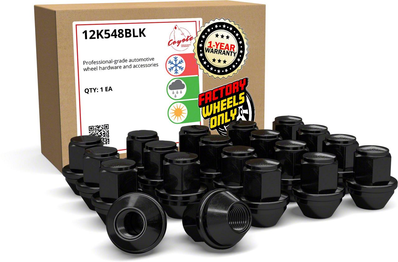 Mustang Black OEM Style Lug Nuts; 13/16-Inch; Set of 20 (15-26