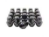 Black OEM Style Lug Nuts; 13/16-Inch; Set of 20 (15-25 Mustang)