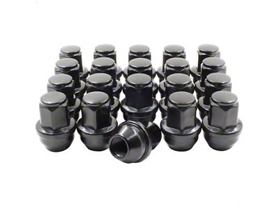 Black OEM Style Lug Nuts; 13/16-Inch; Set of 20 (15-25 Mustang)
