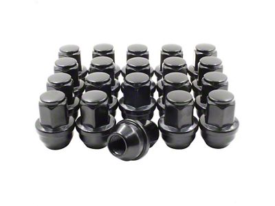 Black OEM Style Lug Nuts; 13/16-Inch; Set of 20 (15-24 Mustang)