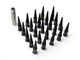 Black Spike Lug Nuts for Aftermarket Wheels; M14x1.5; Set of 24 (15-26 Mustang)