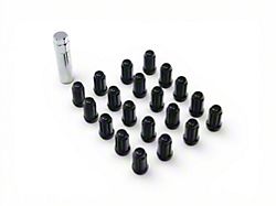 Black Spline Lug Nuts for Aftermarket Wheels; M14x1.5; Set of 20 (15-26 Mustang)