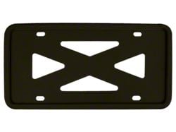 Blank 4-Hole Wide Rail Silicone License Plate Frame; Black (Universal; Some Adaptation May Be Required)